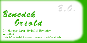 benedek oriold business card